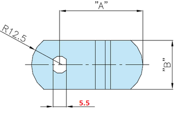 Rielda cams oval hole 5.5mm