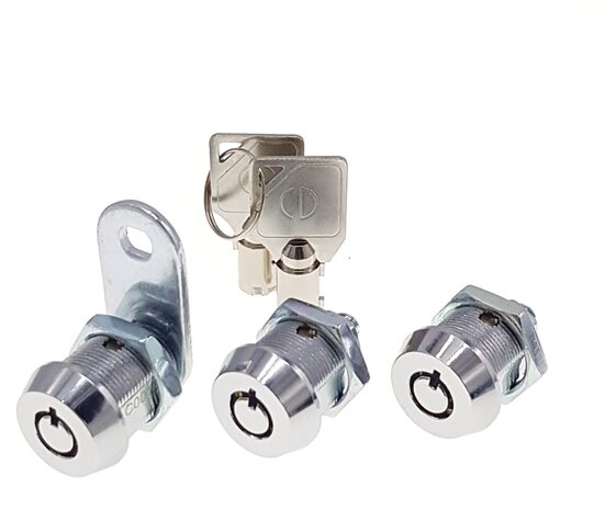 CD Tubular lock 15.9mm 5/8" keyed alike 3 locks / 2 keys 