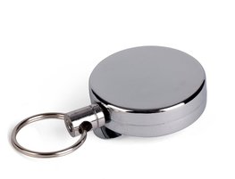 Retractable key holder chrome