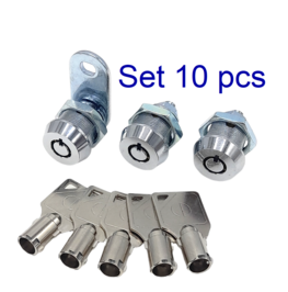CD Tubular lock 15.9mm 5/8" keyed alike 10 locks / 5 keys