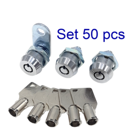 CD Tubular lock 15.9mm 5/8" keyed alike 50 locks / 5 keys