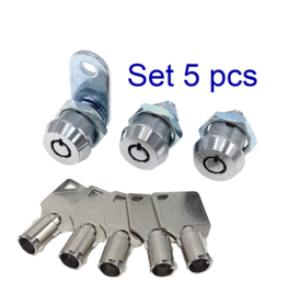 CD Tubular lock 15.9mm 5/8" keyed alike 5 locks / 5 keys
